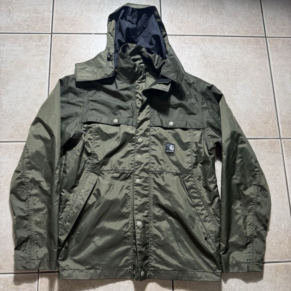 Carhartt Jacket Men’s S Gorpcore Removable Hooded Rain Coat Zip Windbreaker J305